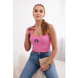 Kesi Striped blouse with metal plate pink | shoptok.hr