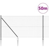 vidaXL Zvarjena Ograja z 13 Vstekanimi Nosilci Siva 1x50 m Jeklo | Shoptok.si