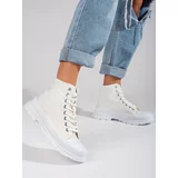 SHELOVET High fabric Women's Sneakers White