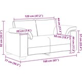  Dvosjed, sofa, vino crvena, 160x77x82 cm, baršun | shoptok.hr