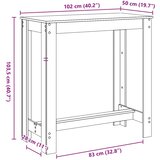  Barski stol bijeli 102 x 50 x 103,5 cm konstruirano drvo | shoptok.hr
