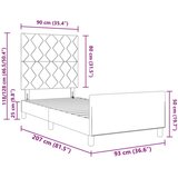 vidaXL okvir kreveta Set od 2 Crna Čvrsto drvo tkanina 90 x 200 cm | shoptok.hr