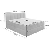 MID.YOU POSTELJA BOXSPRING 180 cm x 200 cm , tekstil antracit | Shoptok.si