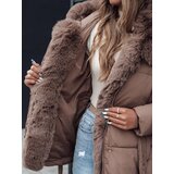 DStreet Women's winter jacket FURSOFT quilted with hood dark beige | Eponuda.ba
