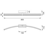 Osram LED kupatilsko osvetljenje za ogledalo PLUTON LED/15W/230V 80 cm 3000/4000K IP44 crna | Eponuda.com