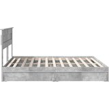  Krevet s od storage s uzglavljem Betonski sivi 200 x 200 cm | shoptok.hr