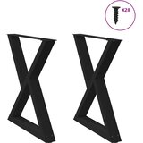  Noge za blagovaonski stol 2 kom Crne 80 x (72-73,3) cm Čelične | shoptok.hr