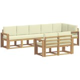 vidaXL Zunanja garnitura za sedenje 8 pcs Bela in krem Poliester, (5000270136) | Shoptok.si