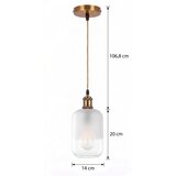 Brilagi LED luster na sajli RETRO GLASS 1xE27/60W/230V prečnik 14 cm zlatna/bela | Eponuda.com