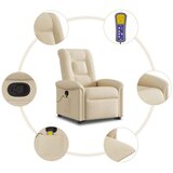  Masažni naslonjač na podizanje od tkanine krem | shoptok.hr