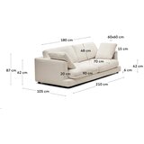 Kave Home Kremno bela sedežna garnitura 210 cm Gala – | Shoptok.si