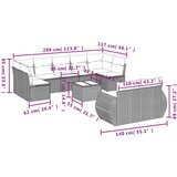  10-dijelni set vrtnih sofa poliratan s jastucima svijetlosivi | shoptok.hr