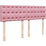  Krevet s oprugama i madracem ružičasti 140x190 cm baršunasti | shoptok.hr