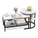 Costway 2 kosi mizice z imitacijo marmorja na vrhu Bench Table, (5000007557) Cene