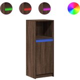 Maison Chic Komoda - Predalnik z LED rjavi hrast 38x34x100 cm inženirski les, (21719756) | Shoptok.si