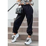Madmext Mad Girls Black Oversized Women's Tracksuits With Elastic Legs Mg324. cene