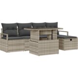  6-dijelni vrtni sofa set s jastučićima svijetlosivi poli ratan | shoptok.hr
