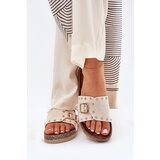 Boto Women Sandals On Platform With Buckle And Studs Beige Nusithia | shoptok.hr