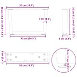 Noge za klub stolić V-oblika 2 kom antracit 50 x (30-31,3) cm čelik | shoptok.hr
