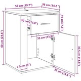  Noćni ormar Staro drvo 50 x 36 x 60 cm Konstruirano drvo | shoptok.hr