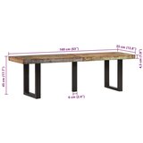 vidaXL Klop 160 cm trden predelan les in jeklo | Shoptok.si