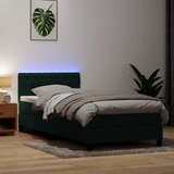 Box Spring krevet s madracem i LED tamnozeleni 80x220 cm baršun | shoptok.hr