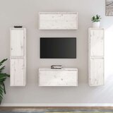 TV ormarići 6 kom bijeli od masivne borovine | shoptok.hr