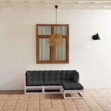  Sedežna garnitura 4-delna z blazinami trdna borovina | Shoptok.si