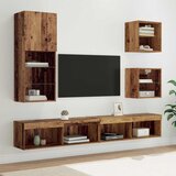 TV zidne jedinice s LED-om 5 pcs Staro drvo Konstruirano drvo | shoptok.hr