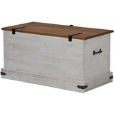 vidaXL Skrinja za shranjevanje HALDEN bela 91x48x47cm Masivni les, bor | Shoptok.si