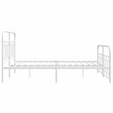  Metalni okvir kreveta uzglavlje i podnožje bijeli 140x200 cm | shoptok.hr