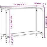  Konzolni stol crni 101 x 30 5 x 75 cm od konstruiranog drva | shoptok.hr