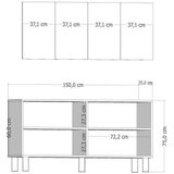 Hanah home komoda rosalinda KB150 sapphire oak hazeran
