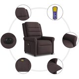  Električni masažni naslonjač od tkanine tamnosmeđi | shoptok.hr