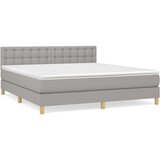  Box spring postelja z vzmetnico svetlo siva 160x200 cm žamet, (20898506) | Shoptok.si