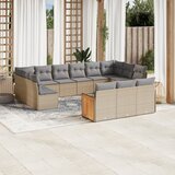 Maison Chic Seti vrtnega pohištva - Vrtna garnitura - Vrtni pohištvo set 13-delna z blazinami bež poli ratan, (21810167) | Shoptok.si