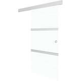 Furnova Drsna vrata ESG steklo in aluminij 90x205 cm srebrna, (21945165) | Shoptok.si