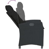  3-dijelni vrtni blagovaonski set s jastucima od poliratana crni | shoptok.hr