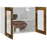 Viseći stakleni ormarić "Lyon" dimljeni hrast 80x31x60 cm inženjerski drvo | shoptok.hr