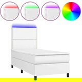  Krevet box spring s madracem LED bijeli 90x190 cm umjetna koža | shoptok.hr