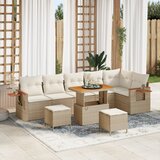 vidaXL 9 kom. set sofa za vrt s jastučićima bež poliratan bagrem | shoptok.hr