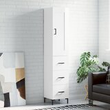  The Living Store Visoka omara visok sijaj bela 34,5x34x180 cm inženirski les - Visoka Omarica, (21445306) | Shoptok.si
