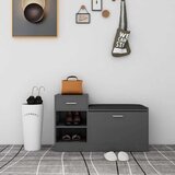  Klupa za cipele siva 94,5 x 31 x 57 cm od konstruiranog drva Cijene