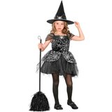 Widmann kostum čarovnica s srebrnim pajkčevinskim vzorcem - 128 cm | Shoptok.si