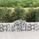 vidaXL Obokana gabionska košara 5 kosov 200x50x60/80cm cinkano železo Cene