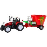 Traktor s prikolicom mješalicom za stočnu hranu za igru 60cm - crveni | Shoptok.si