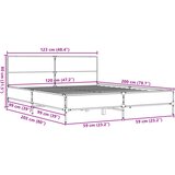  Okvir kreveta boja hrasta 120x200 cm konstruirano drvo i metal | shoptok.hr