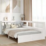 vidaXL Knjižna postelja brez vzmetnice bela 120x200 cm trdna borovina | Shoptok.si