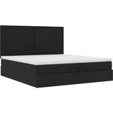  Otomanski okvir kreveta s madracima crni 200x200cm od tkanine | shoptok.hr