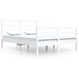The Living Store Posteljni okvir bel iz trdne borovine 140x200 cm - Posteljni Okvir, (21524717) | Shoptok.si